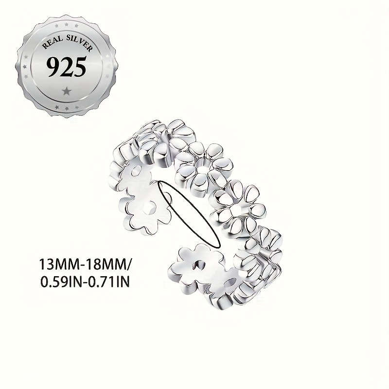 S925 Sterling Silver Flower Toe Ring Y2K Style